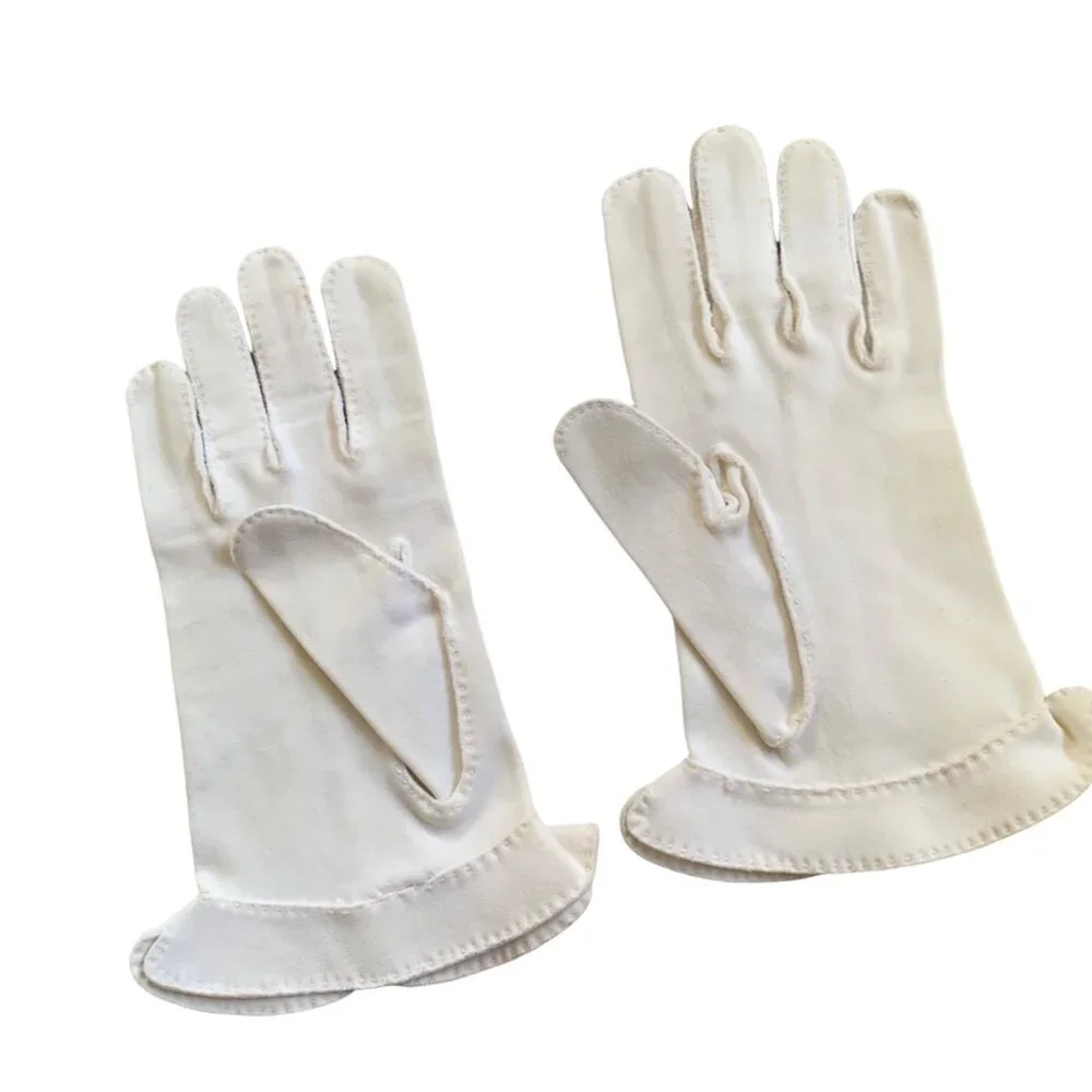 Vintage Girls Delicate Church Communion Purity Dainty Pointelle Gloves
